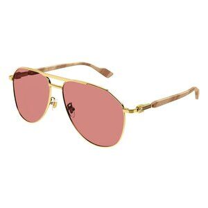 NWT GUCCI SUNGLASSES UNISEX GOLD AVIATOR EYEWEAR GUCCI